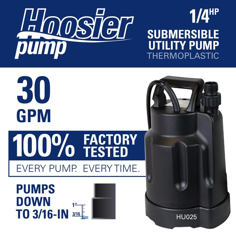 Hoosier Submersible 1/4HP Utility Pump