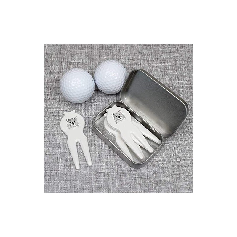 Azeeda 'Quokka Head' Golf Divot Tool/Repair Fork Gift Set (GO00049188)