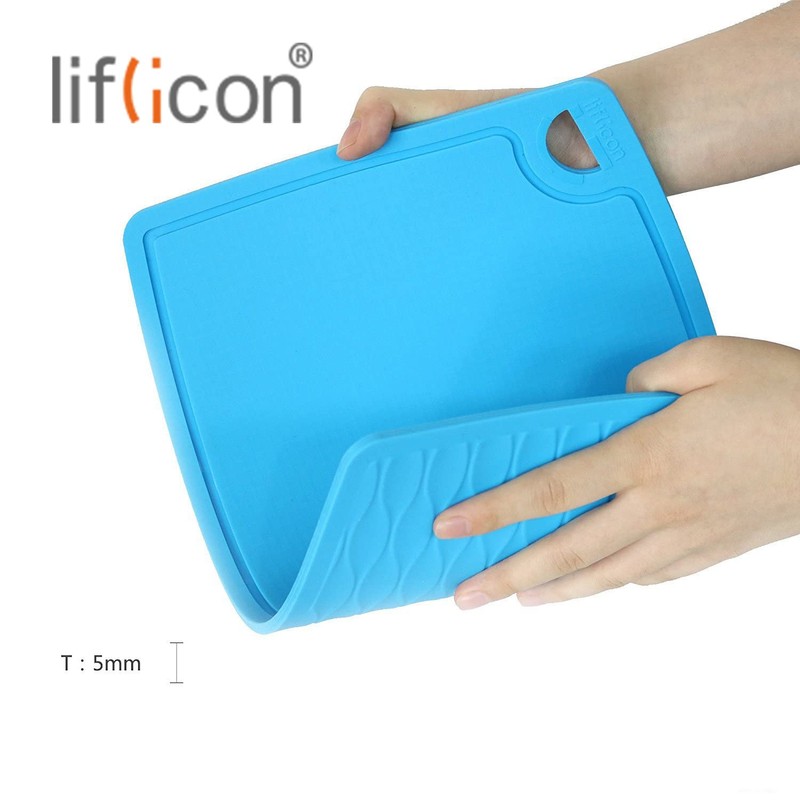 Liflicon Thick Cutting Boards for Kitchen Silicone Chopping Board Set