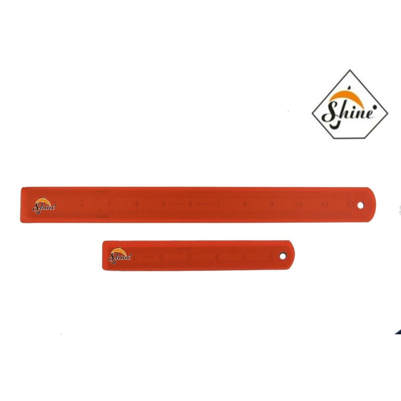 SHINE Steel Rule, Silver, 6" / 8" / 12"