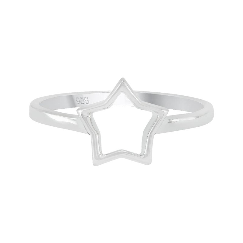 TISHAVI Star Shape Sterling Silver Ring, Size 9, 925 Silver