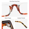HEPIDEM Matte Multicolor Acetate Glasses Frame Women,Semi Rimless Round Optical