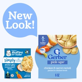 Gerber Pick-ups, Chicken & Carrot Ravioli in a Chicken Broth, 6 Ounce (Pack of 8)