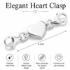 Kryoflare Sterling Silver Heart Jewelry Clasp, 925 Sterling Silver Double