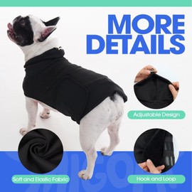 MIGOHI Calming Shirts for Large Dogs, Fireworks Dog Calming Vests, Ear Wrap for Dogs to Reduce Anxiety and Stress,Separation, Travel, Noise Anxiety Relief for Large Dog, L, Black