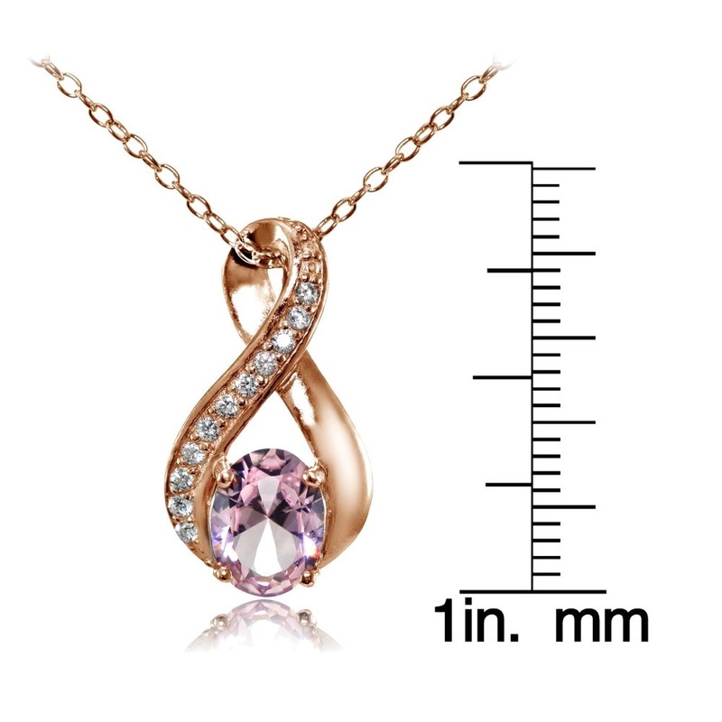 Plata de Ley Chapados en oro rosa imitación Gemstone Oval