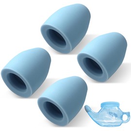 Calvana (4-Pack) Neti Pot Nasal Tips, Compatible with SinuCleanse Soft Tip Neti-Pot Nasal Rinse System, Food-Grade Silicone, BPA-Free & Latex-Free