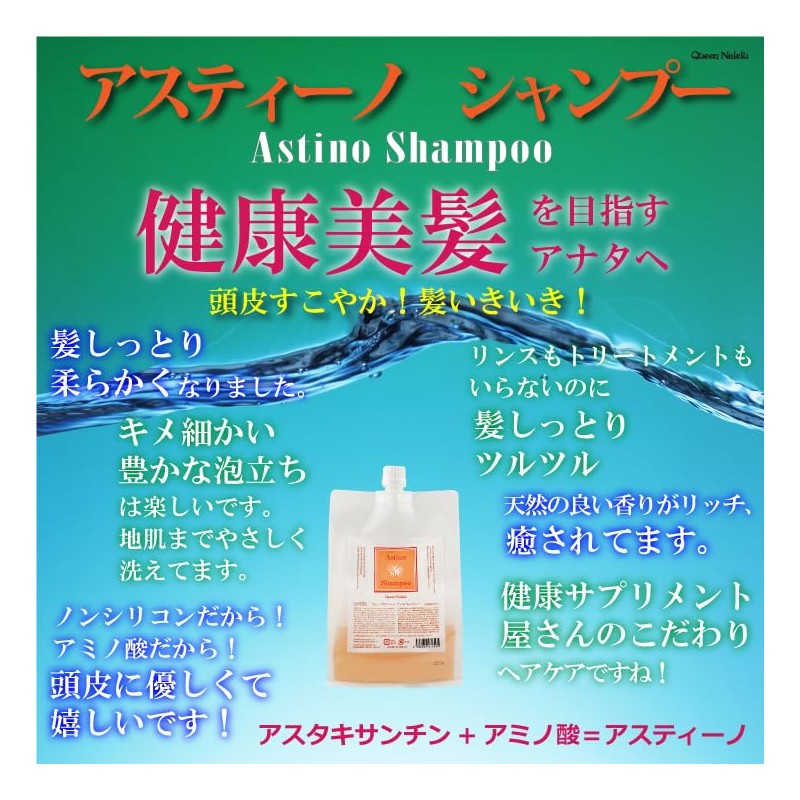 Astino Premium Shampoo 2 (Eco Bottle Type), 13.5 fl oz