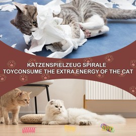 32 Stück Cat Spring Spielzeug, Kunststoff Spiralfedern, Bunte Katzenspielzeug Spirale Frühlingsspielzeug, Katzen Interaktives Spielzeug für Katze Kätzchen Haustiere Neuheit Geschenk (4 Farben)