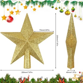 Christmas Tree Topper Star 20 cm Christmas Tree Topper Star Plastic Christmas Tree Topper Gold Star Christmas Tree Topper Star for Christmas Tree Decoration