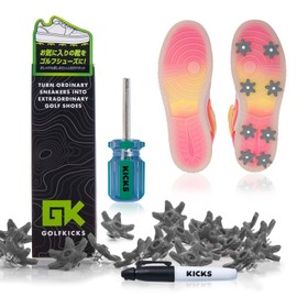 GOLFKICKS Golf Kicks Sneakers into golf shoes. shoes spikes (grey)