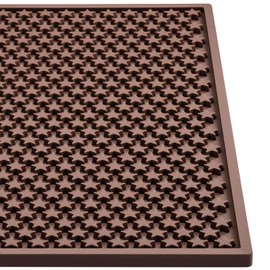 17x13 Inch Star Pattern Bar Mat Coffee Mat Utensil Mat Tool Mat for Countertop Anti Slip Cleaning and Drying (Brown)
