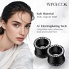 WPGLOOK 4pcs 1/2"(12mm) Ear Gauges Tunnels Plugs: Black and Silver