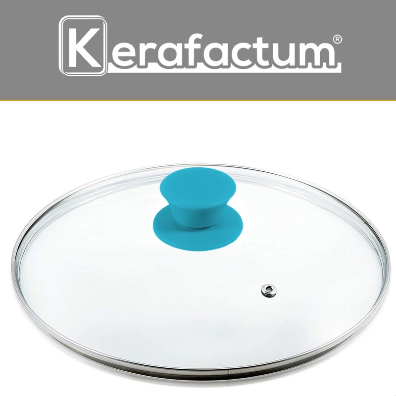 Pack of 2 Kerafactum Glass Pot Lid with Stainless Steel