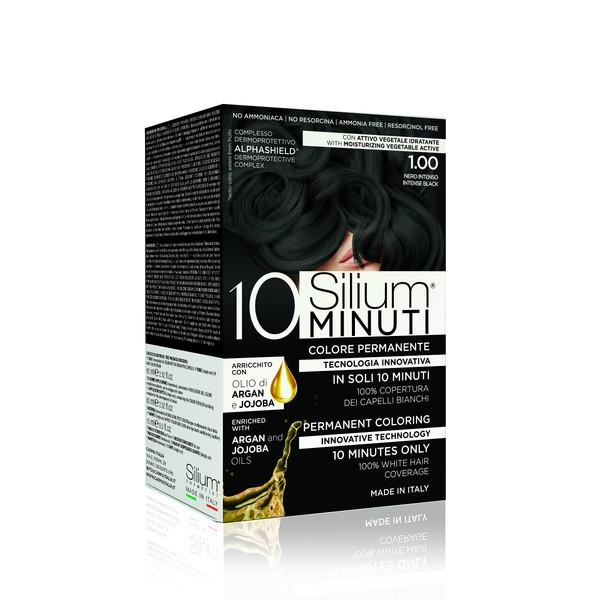 Silium 10 Minutes Permanent Hair Dye Jet Black 1.0-183g 1pc