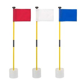 Murray Sporting Goods Golf Flagsticks, Flags and Cups, Set of 3 | Mini Golf Flagsticks with Holes for Putting or Chipping Greens | Putting Green Poles, Cups and Flags in Red, White and Blue (Variety)