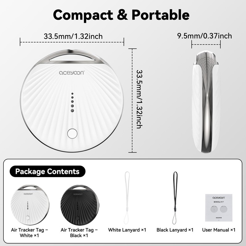 aceyoon Smart Tag Tracker for Apple, Pack of 2 Mini