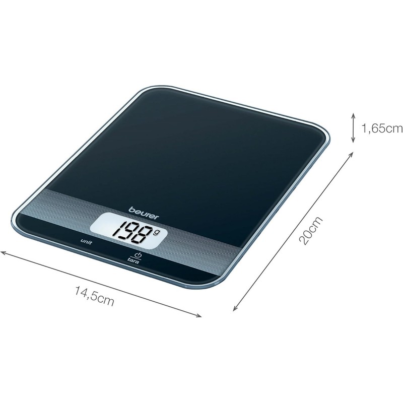 Beurer KS 19 slate kitchen scale, glass