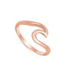 Rose Gold-Tone Wave Statement Fashion Ring .925 Sterling Silver Band