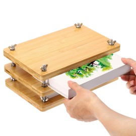 PATIKIL Wooden Book Press, 11.5x7.9Inch 3 Boards 2 Binding Layer Portable Bamboo Book Press Bookbinding Machine Tool Kits for Book Binding Supplies Handmade Paper Press, Wood