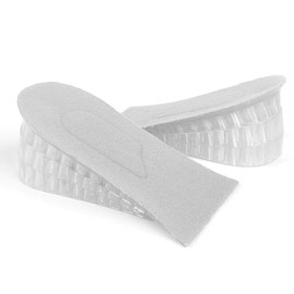 Plantillas de aumento de altura, almohadillas de gel invisibles ajustables en el talón Inserciones de cojines de talón Almohadillas para zapatos de elevación en altura Plantillas secretas para hombres y mujeres (3 capas)