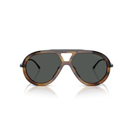 Emporio Armani 0EA4242U SHINY STRIPED BROWN 56 Sunglasses, SHINY STRIPED BROWN, 56