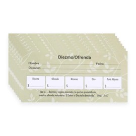 Spanish Envelope for Tithe and Offerings Diezmo y Ofrendas Sobres 100 Count Tithing Envelopes Church Ofrenda