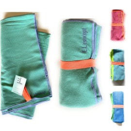 E.L.concept Ribbed Sports Towel Sauna Beach Children Microfibre Textured Compact Soft Quick-Drying Towel Bath Towel Neon 160 x 80 cm