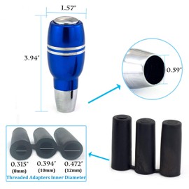 Thruifo Push Button Car Knob Shifter Handle, Aluminum Alloy Gear Stick Shift Fit Most Automatic Transmissions, Blue