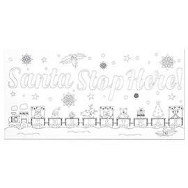 Premier Stationery Santa Stop Here Canvas, White, 150 x 300mm
