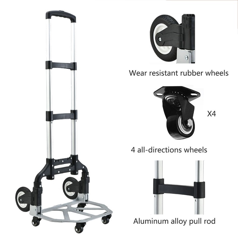 Justzon Rolling Tool Bag with Wheels - Aluminum Alloy Trolley