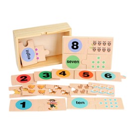 MagiDeal Number Puzzle Math Manipulatives,Homeschool Supplies,Matching Games Gifts,Math Games for Kids Counting Toys for Ages 3 and up