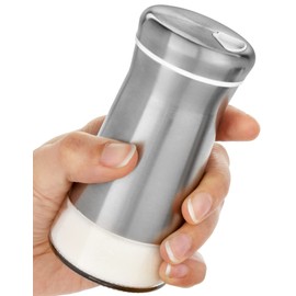 Salt Shaker or Pepper Shaker with Adjustable Pour Holes - Elegant Stainless Steel Spice Dispenser - Perfect for Himalayan, Table Salt, White and Black Pepper (Salt Shaker)