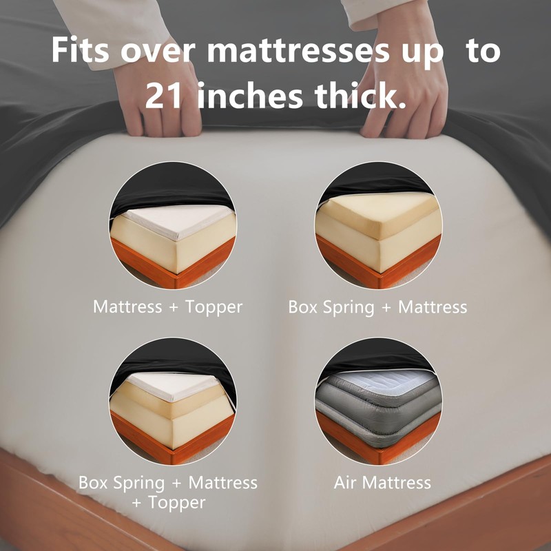 CozyLux Extra Deep Pocket Queen Sheets - 6 Piece Sheet