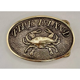 Andrew Bourbon Fire Island Blue Claw Crab Buckle, By Bonfe Leather.