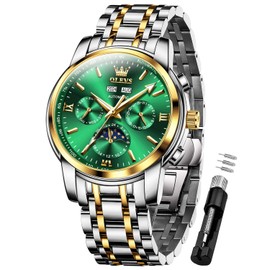 OLEVS Automatic Mens Watches Self Winding Mechanical Business Luxury Dress Stainless Steel Waterproof Luminous Calendar Wrist Watches for Men