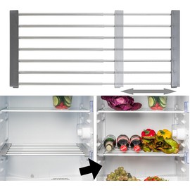 Rosenstein & Söhne Fridge Divider: Universal Shelf for Fridge / Shelves Extendable up to 60 cm (Shelf Fridge Grille Fridge Divider Rail)