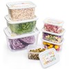 Teskyer Food Storage Containers with Lids (Not Airtight), Reusable Meal