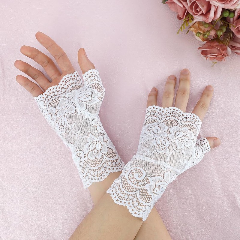zavehony Fingerless Gloves,Lace Gloves
