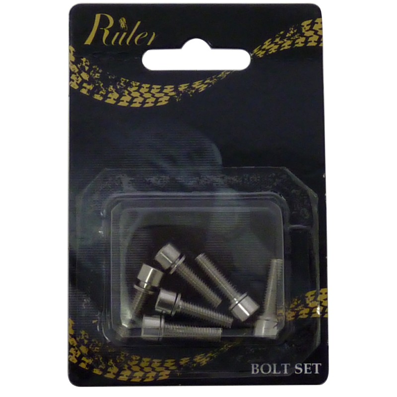 Ruler Stainless Steel Bolt Set, 6 Pieces, M5 x 18