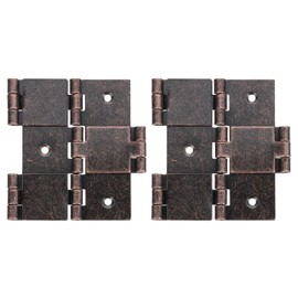 sourcing map Double Acting Hinges Folding Screen, 2Pcs 2.99" Double Swing Hinges Retro Style 270 Degree Rotation Screen Door Hinges, Copper Red
