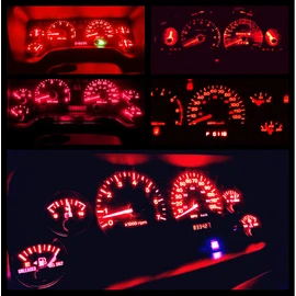 WLJH Super Bright Red Instrument Panel Gauge Bulb Cluster Led Dash Light Kits for Jeep Grand Cherokee ZJ 1999-2004, Pack of 6