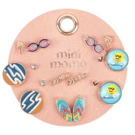 Sports Earring Set for Women Multi Pairs Assorted Multipack - Stud Earrings Jewelry Gift for Sports Mom Football, Baseball, Basketball, Soccer Team (Surfing - 8 Pairs)