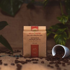 VietBeans Hello5 Deluxe Ground Roasted Coffee - Organically Grown Vietnamese Coffee from Buôn Ma Thu?t Vietnam - High Caffeine Content - 250g