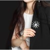 Mamfous Austrain Crystal Flower Brooch for Women with Simulated Pearl