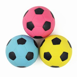 Pawdoer Squeaky Dog Ball for Medium Dogs, Soft Latex Rubber Squeaky Dog Toys, Cute Bounce Pet Squeak Toys Play Fetch Football Soccer Ball