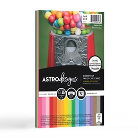 Neenah Astrodesigns Cardstock, Small Cardstock, 4.5" x 6.5", 65 lb/176 GSM, Starter Pack, 18-Colors, 72 Sheets (46416-04)