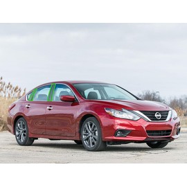 Rvinyl Pillar Post Window Trim Compatible with Nissan Altima 2013-2018 (Sedan) - Gloss (Black)