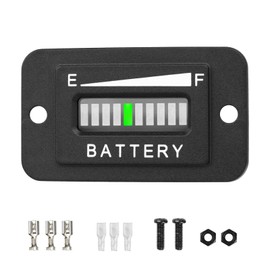 NInE-ROnG 12/24V 36V 48V Battery Indicator Meter Gauge,Waterproof IP68,Lead Acid Battery Capacity Meter Use for Golf Cart,Fork Lifts,Star Car(BI003-1) (48V)