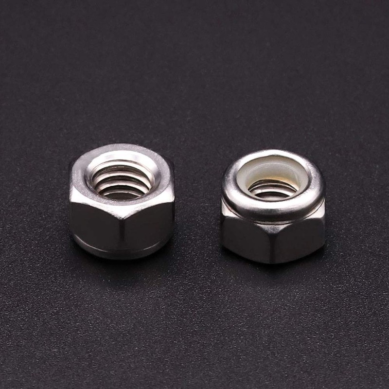 #10-24 inch Nylon Insert Hex Lock Nuts (50 Pack), 304